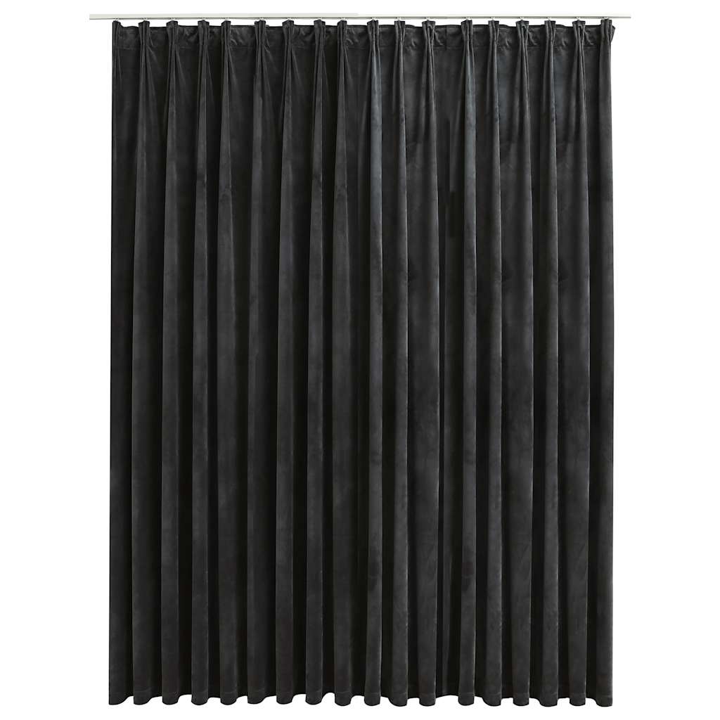 Blackout Curtain with Hooks Velvet Anthracite 290 x 245 cm