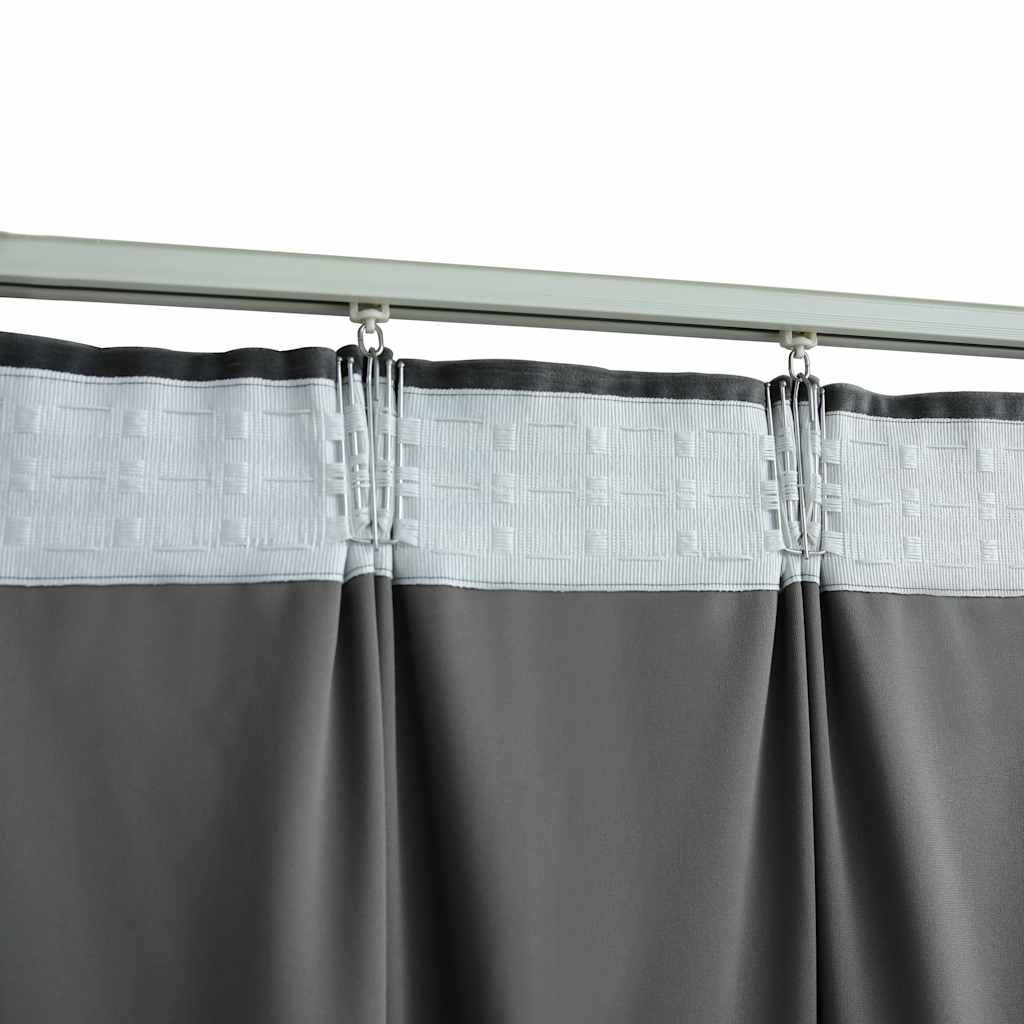 Blackout Curtain with Hooks Velvet Anthracite 290 x 245 cm