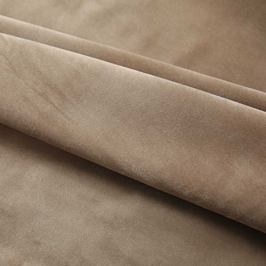 Blackout Curtains with Hooks 2 pcs. Velvet Beige 140x245 cm