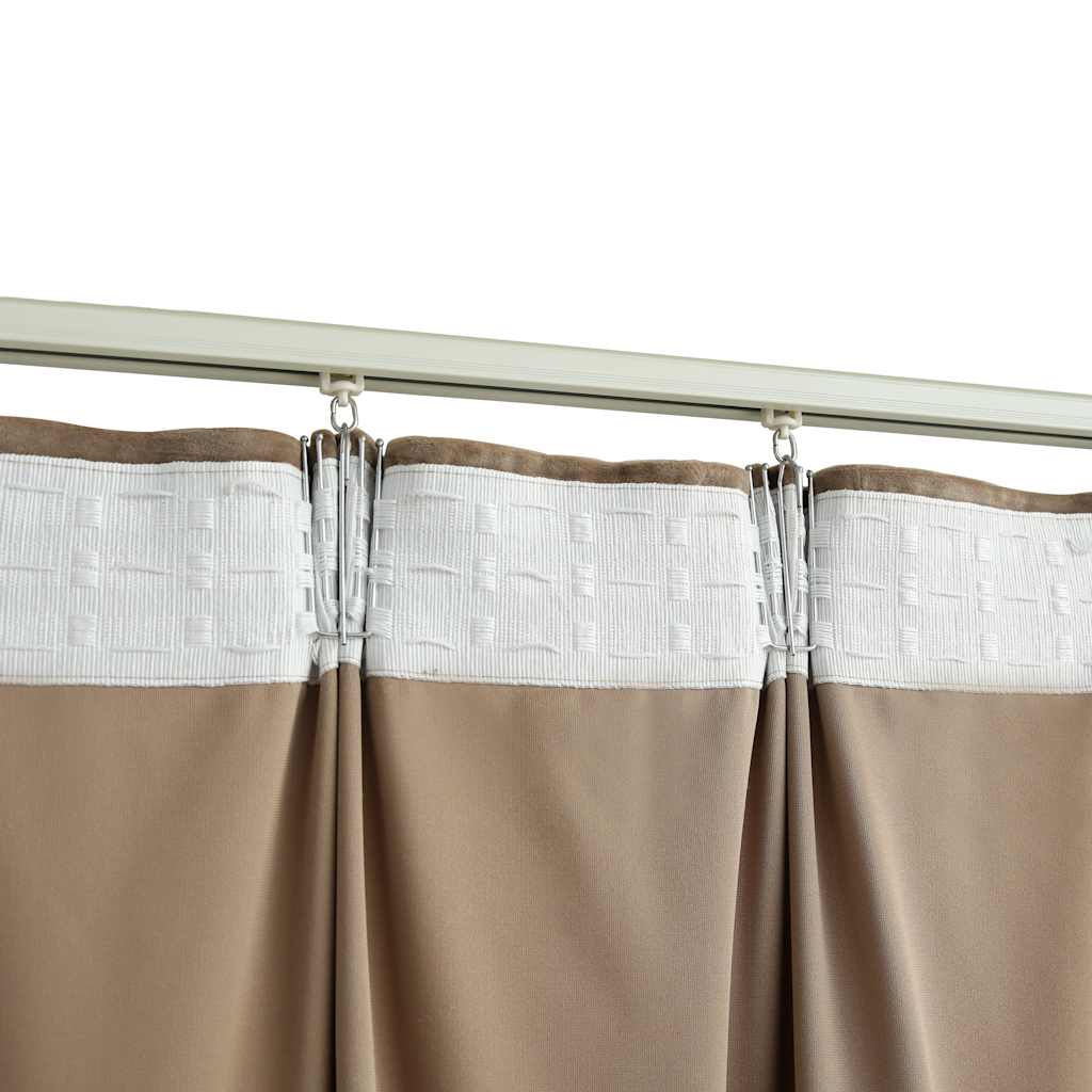Blackout Curtains with Hooks 2 pcs. Velvet Beige 140x245 cm