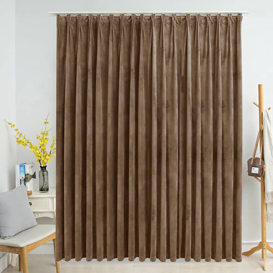 Rideau occultant à crochets Velours Beige 290 x 245 cm
