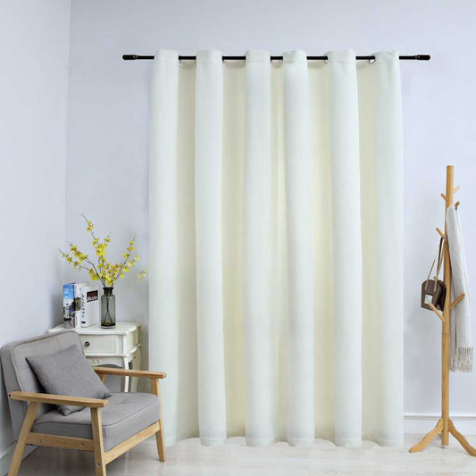 Rideau occultant à œillets métalliques velours crème 290 x 245 cm