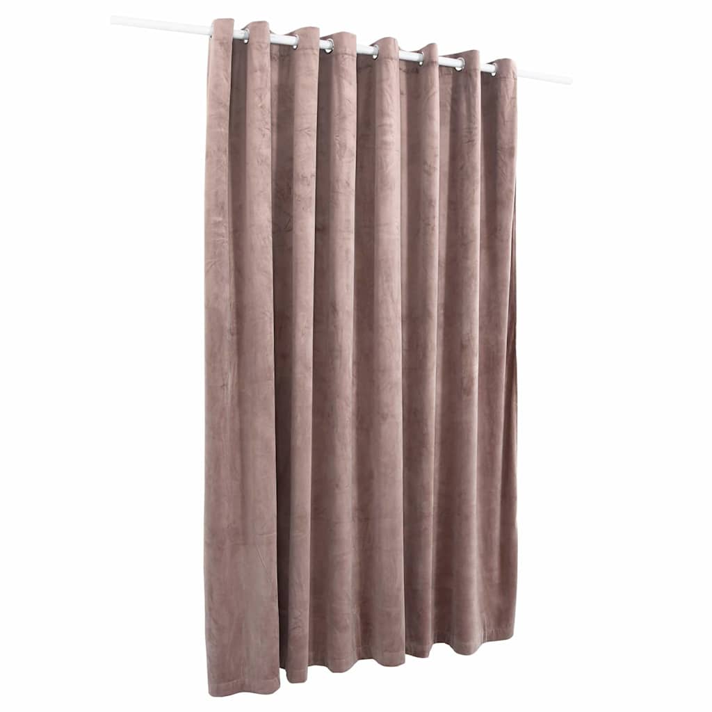 Rideau occultant avec œillets métalliques Velours rose antique 290x245 cm
