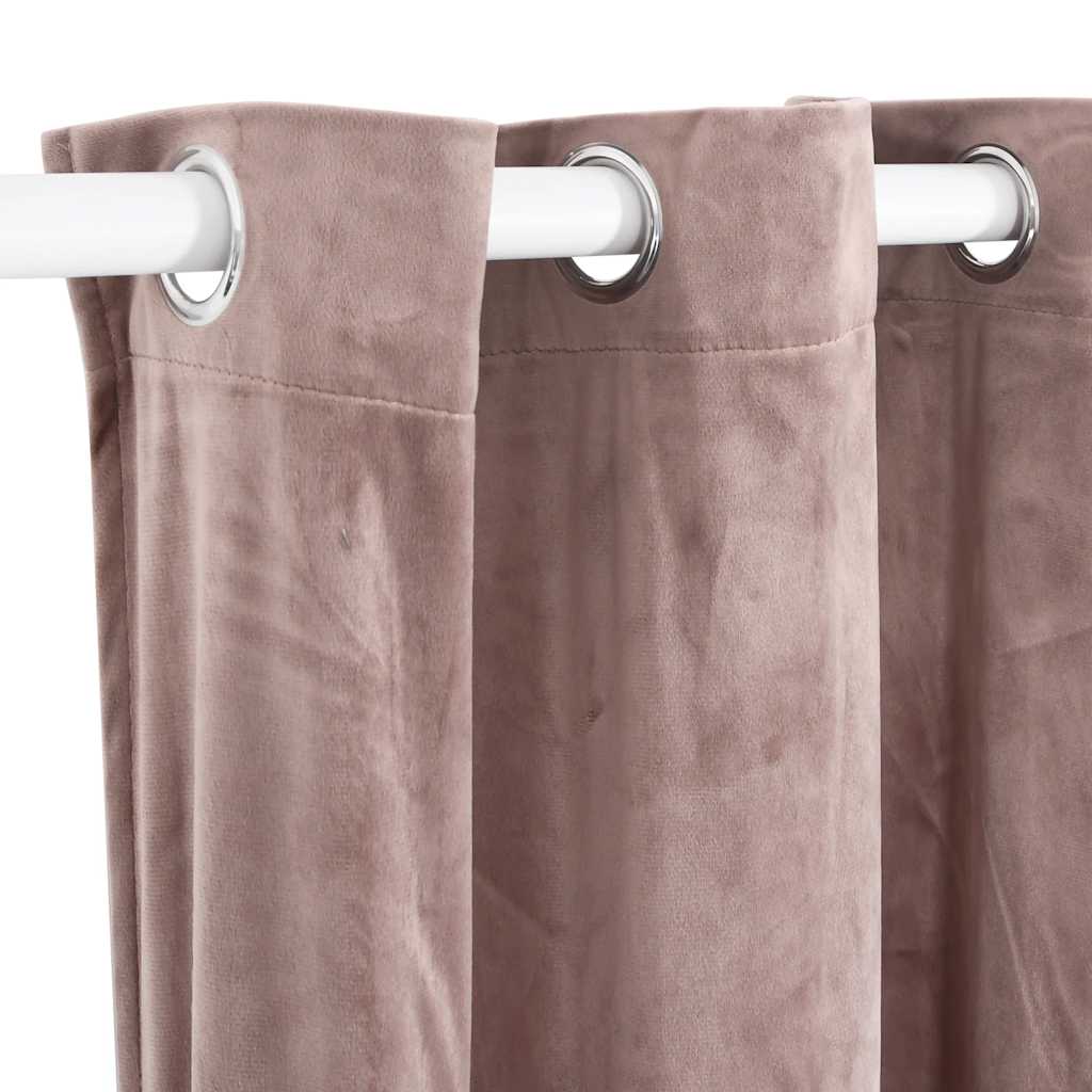 Rideau occultant avec œillets métalliques Velours rose antique 290x245 cm