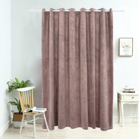 Rideau occultant avec œillets métalliques Velours rose antique 290x245 cm