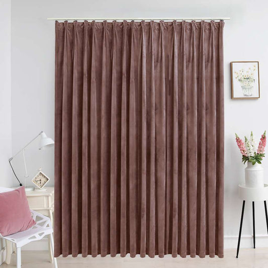 Rideau occultant à crochets Velours Rose Ancien 290 x 245 cm