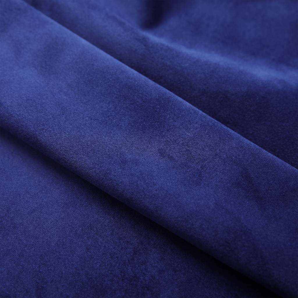 Eyelet Blackout Curtains 2 Pcs. Velvet Dark Blue 140x225cm