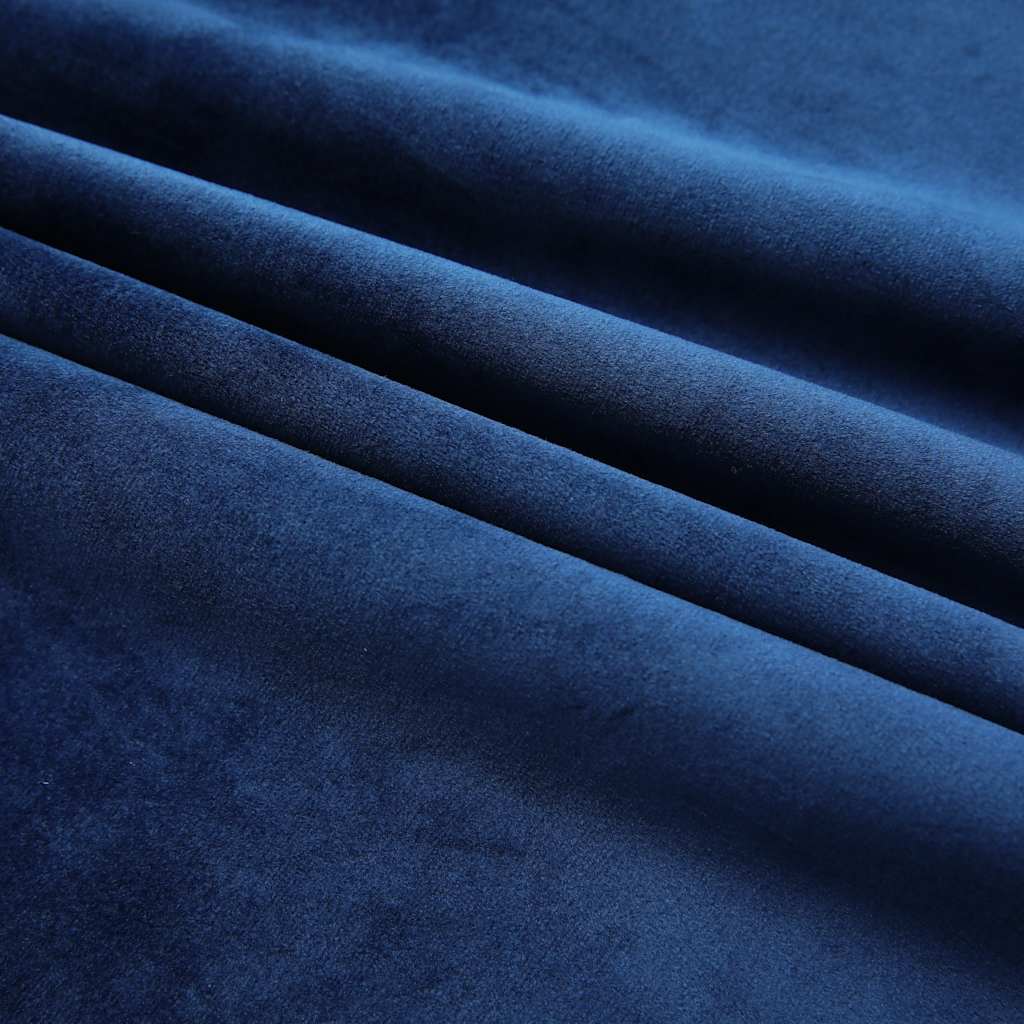 Rideaux occultants crochets 2 pcs Velours Bleu foncé 140x175cm