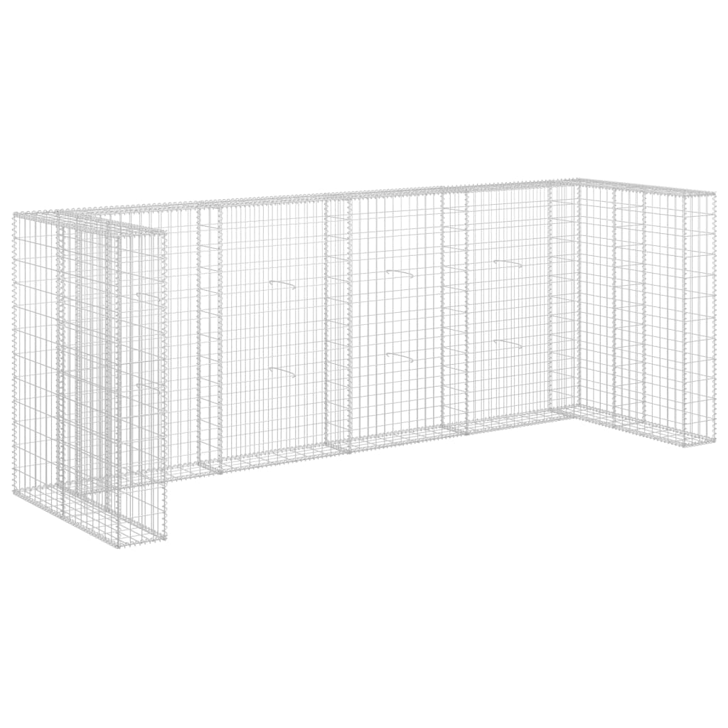 Gabion Wall for Bins Galvanized Steel 320x100x120 cm