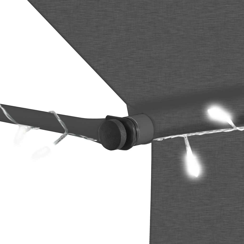 Einziehbare Markise Handbetrieben mit LED 400 cm Anthrazit