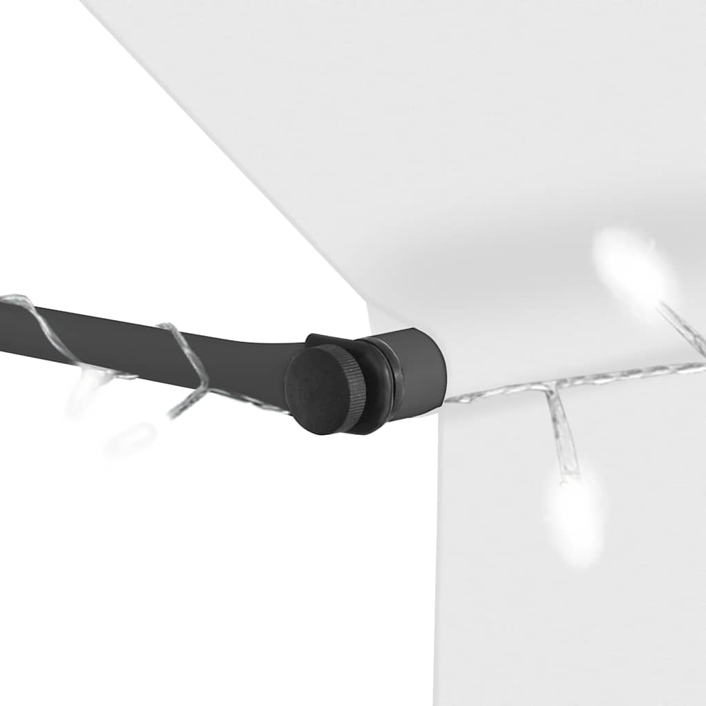 Einziehbare Markise Handbetrieben mit LED 200 cm Creme