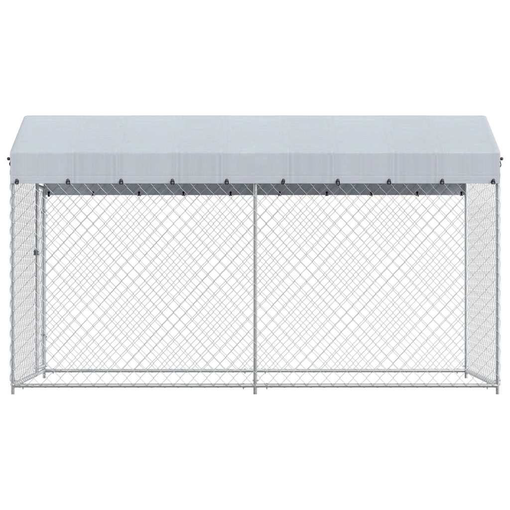 Outdoor-Hundezwinger mit Überdachung 382x192x225 cm