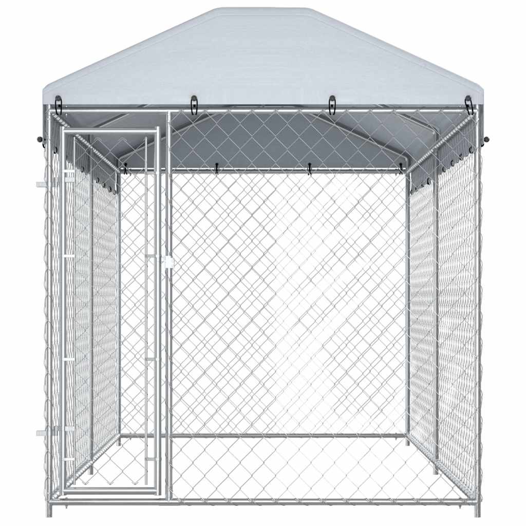 Outdoor-Hundezwinger mit Überdachung 382x192x225 cm