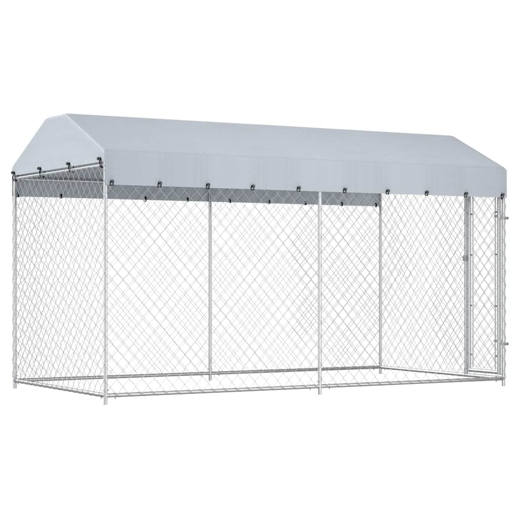 Outdoor-Hundezwinger mit Überdachung 382x192x225 cm