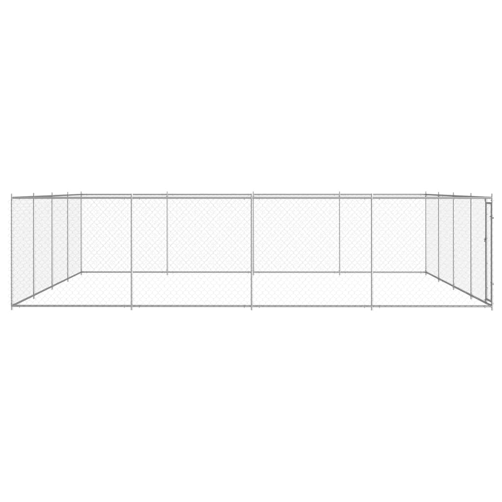 Outdoor-Hundezwinger Verzinkter Stahl 760x760x185 cm