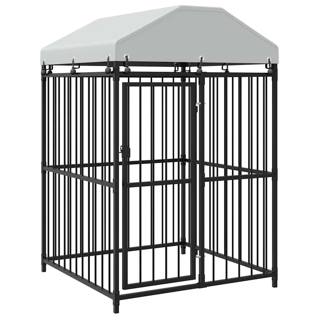Outdoor-Hundezwinger mit Überdachung 120x120x150 cm