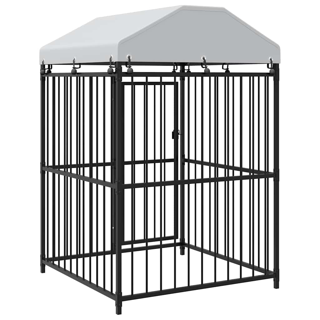 Outdoor-Hundezwinger mit Überdachung 120x120x150 cm