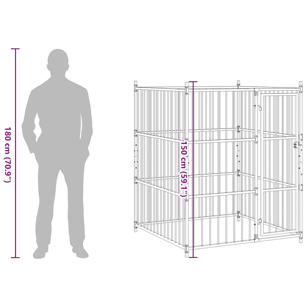 Outdoor-Hundezwinger 120x120x150 cm