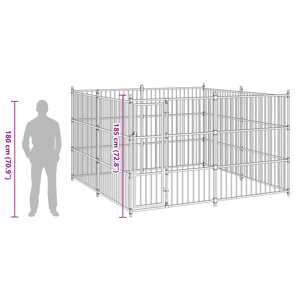 Outdoor-Hundezwinger 300×300×185 cm