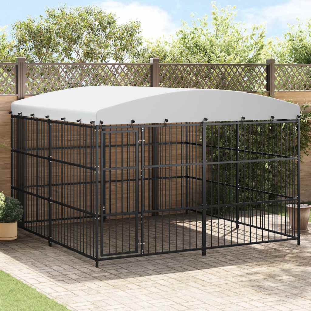 Outdoor-Hundezwinger mit Überdachung 300x300x210 cm