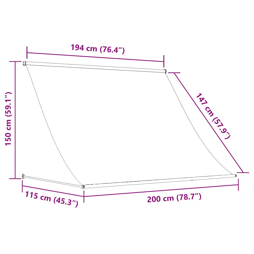 Einziehbare Markise 200×150 cm Orange und Braun