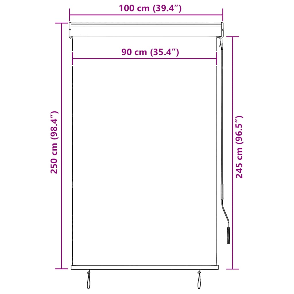 Store extérieur 100 x 250 cm anthracite