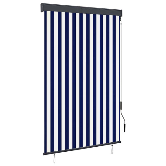 Außenrollo 120 x 250 cm Blau und Weiß