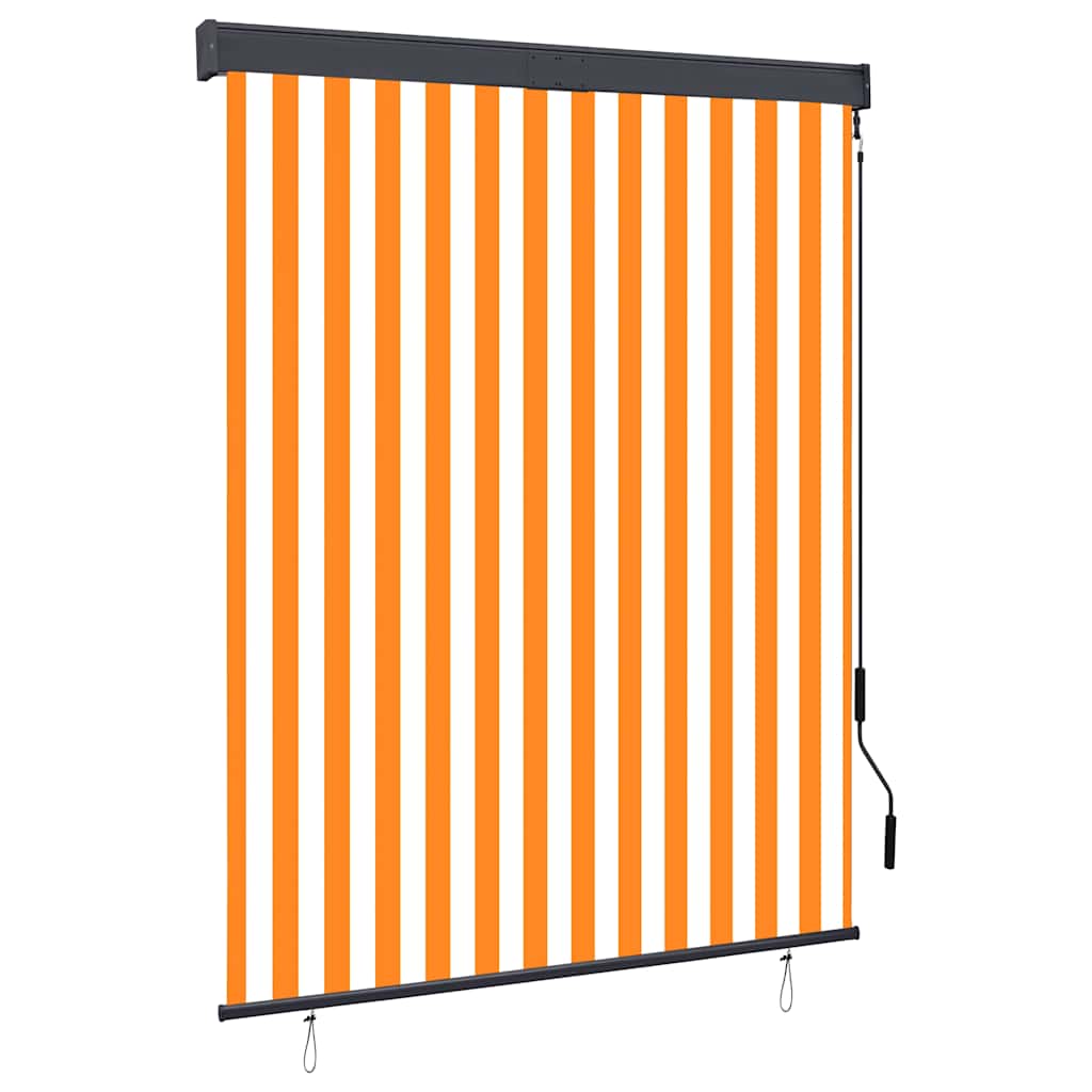 Store extérieur 140x250 cm Blanc et Orange
