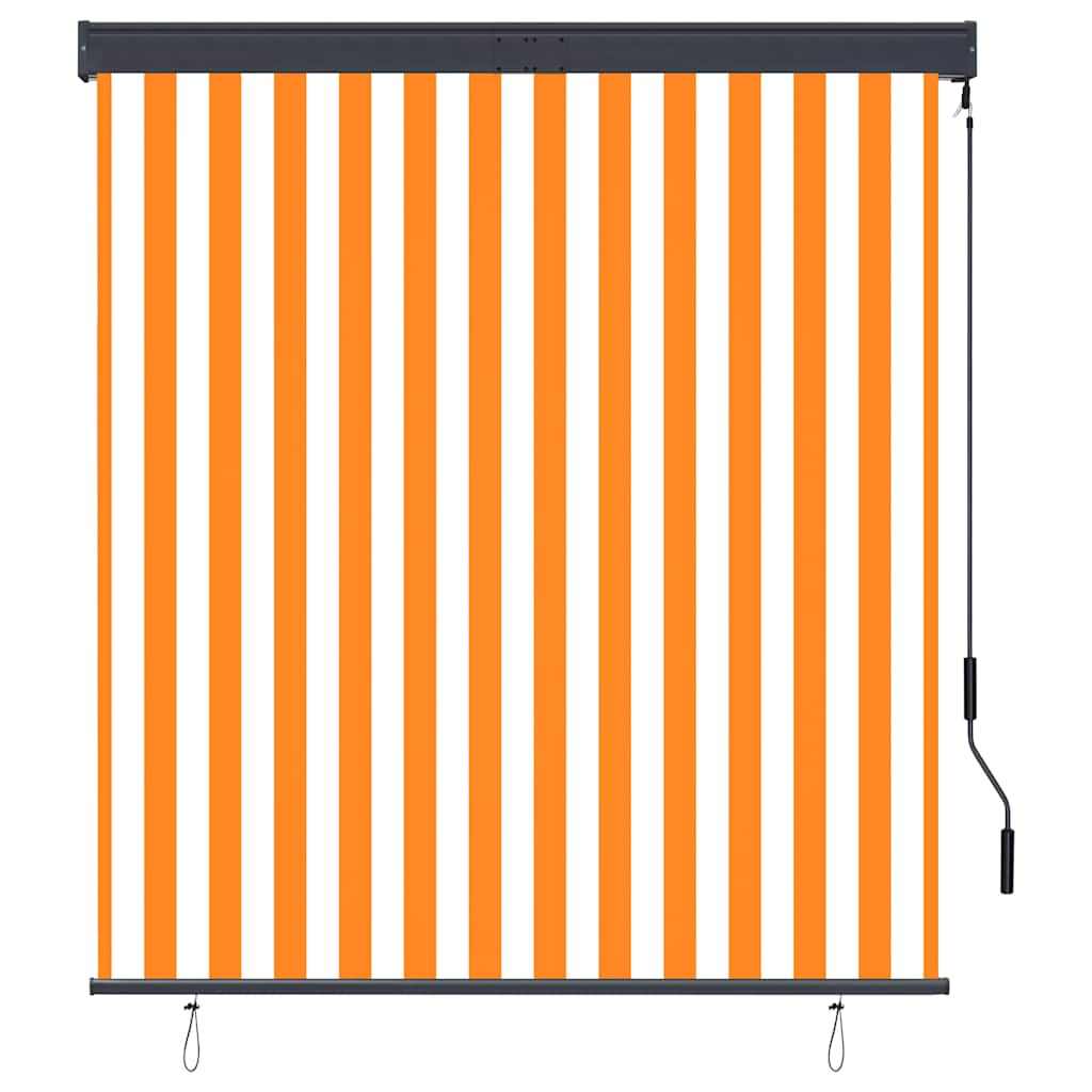 Store extérieur 140x250 cm Blanc et Orange