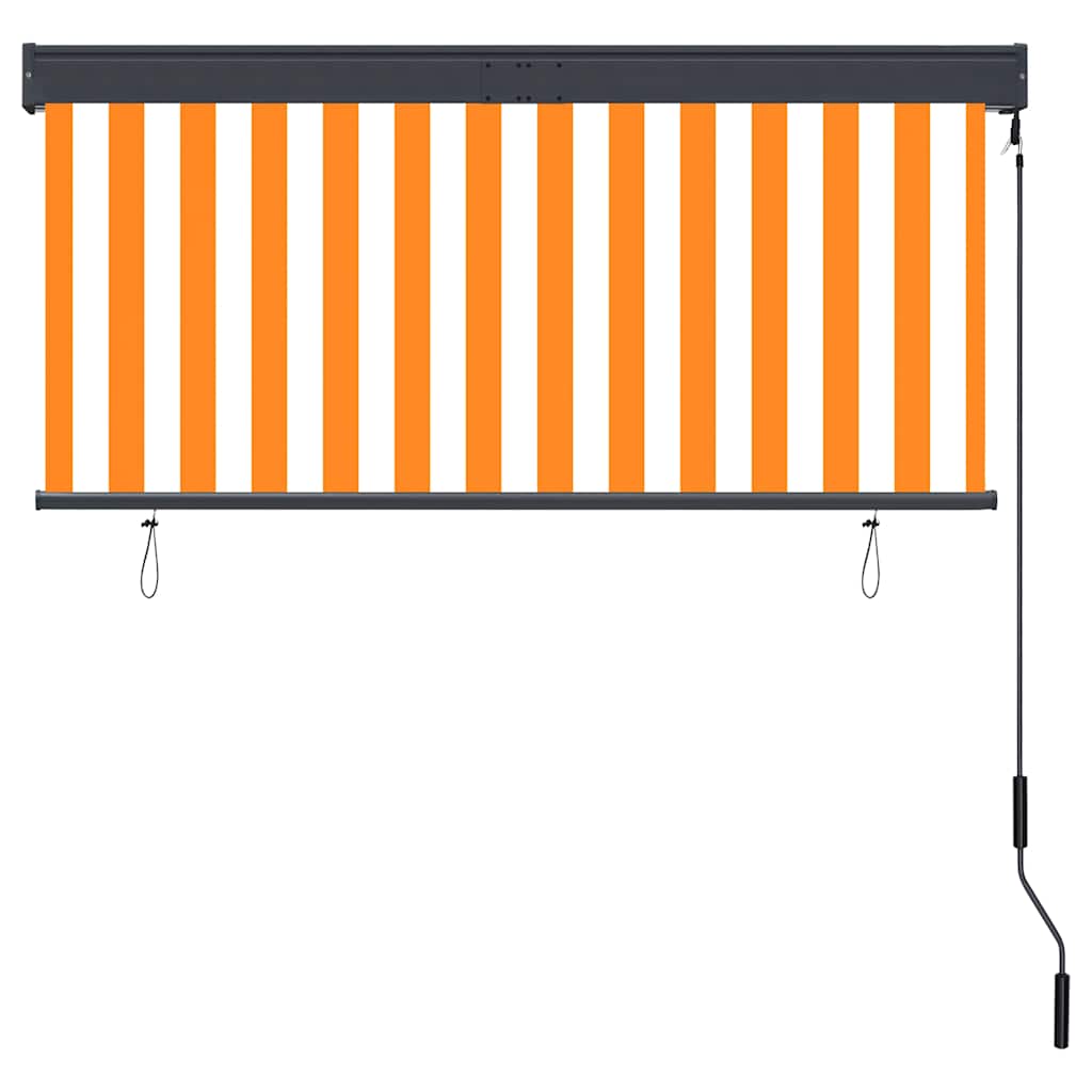 Store extérieur 140x250 cm Blanc et Orange