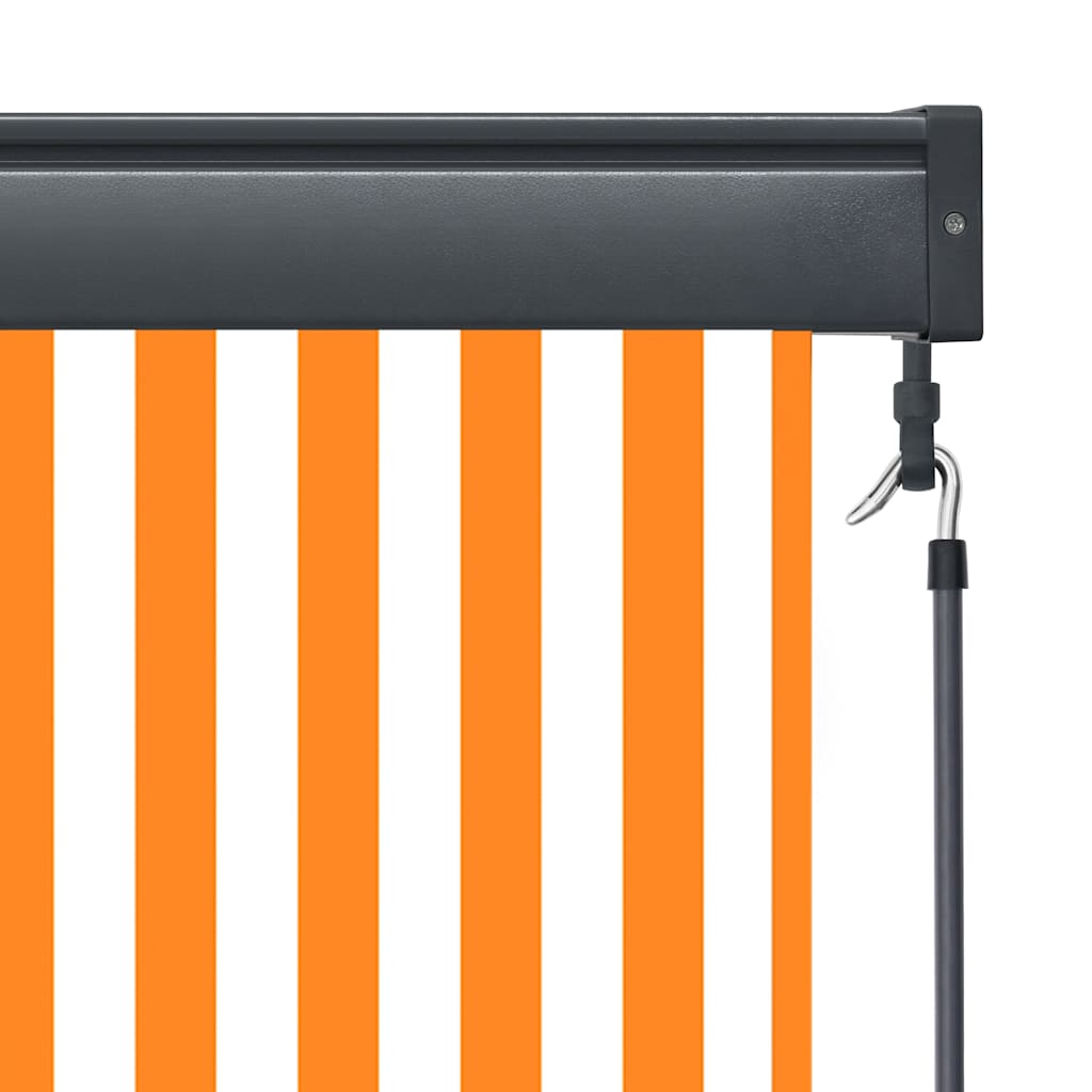 Store extérieur 140x250 cm Blanc et Orange