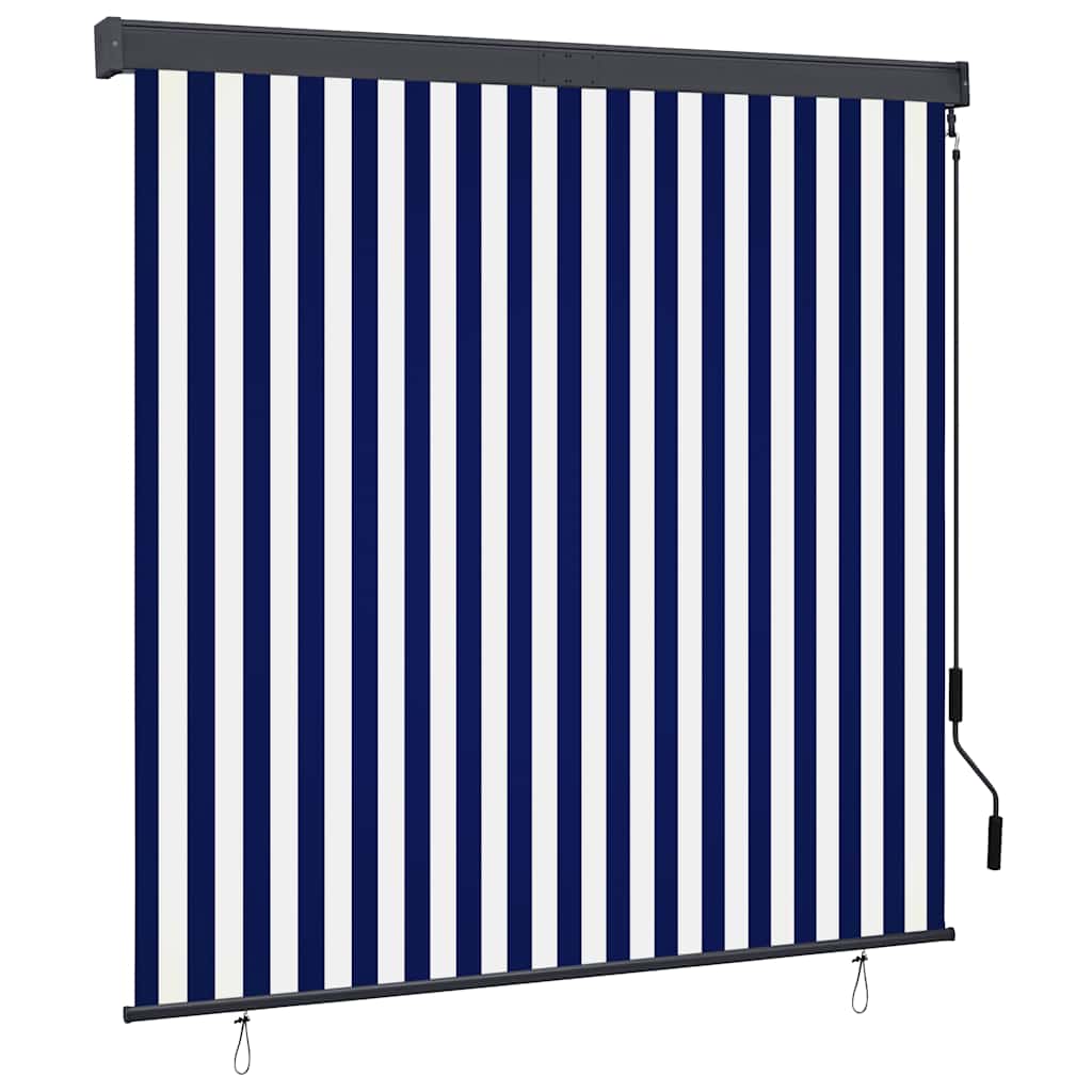 Store extérieur 160x250 cm bleu et blanc