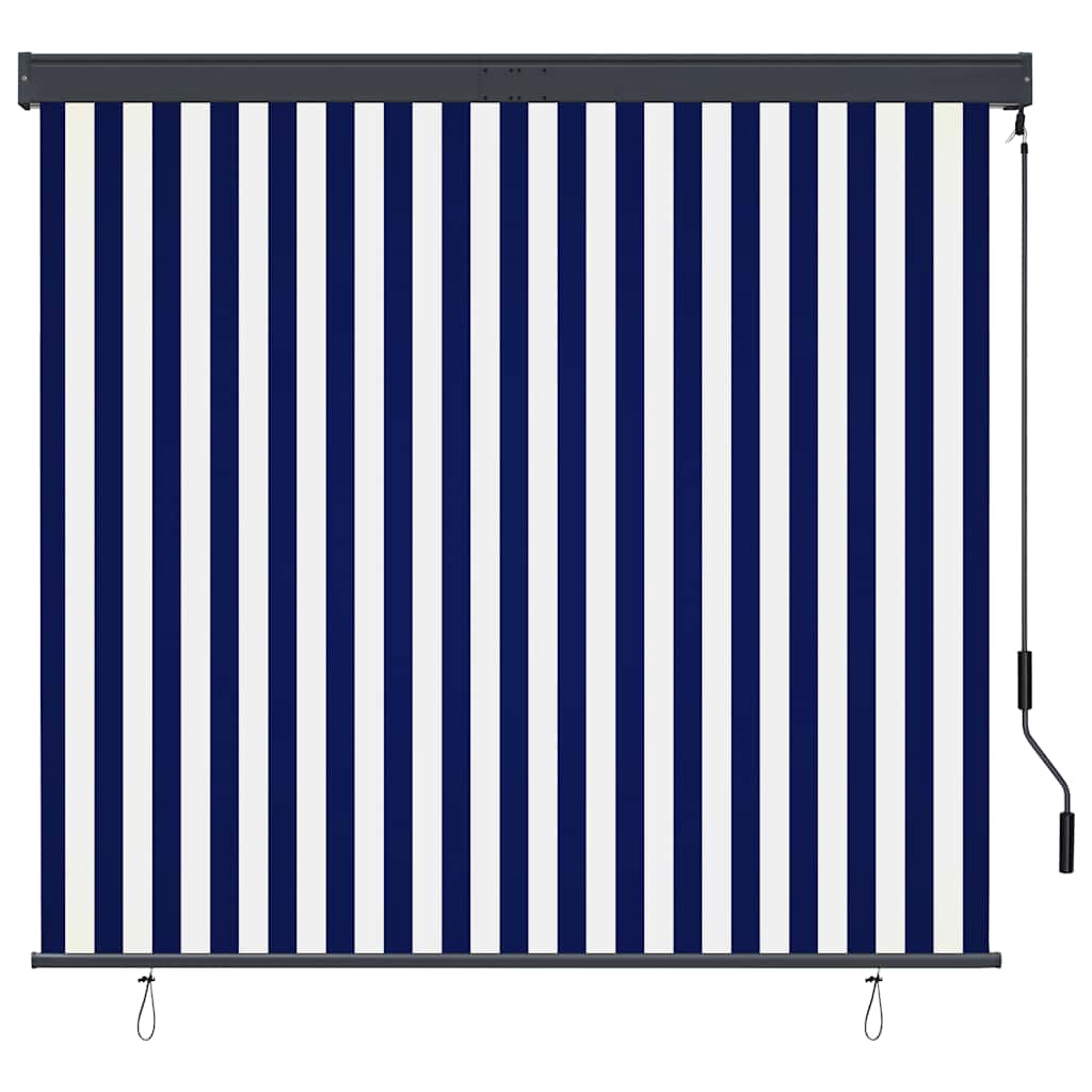 Store extérieur 160x250 cm bleu et blanc