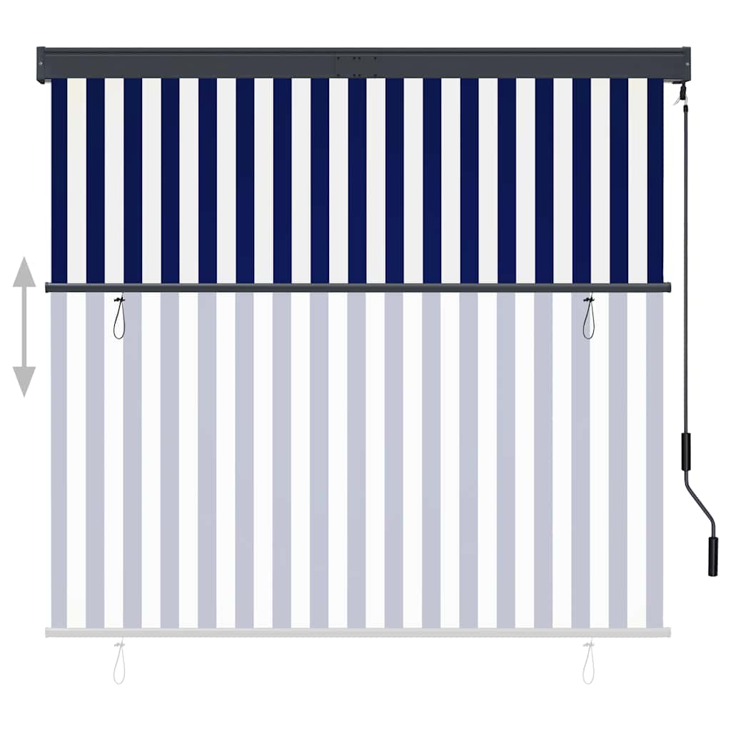 Store extérieur 160x250 cm bleu et blanc