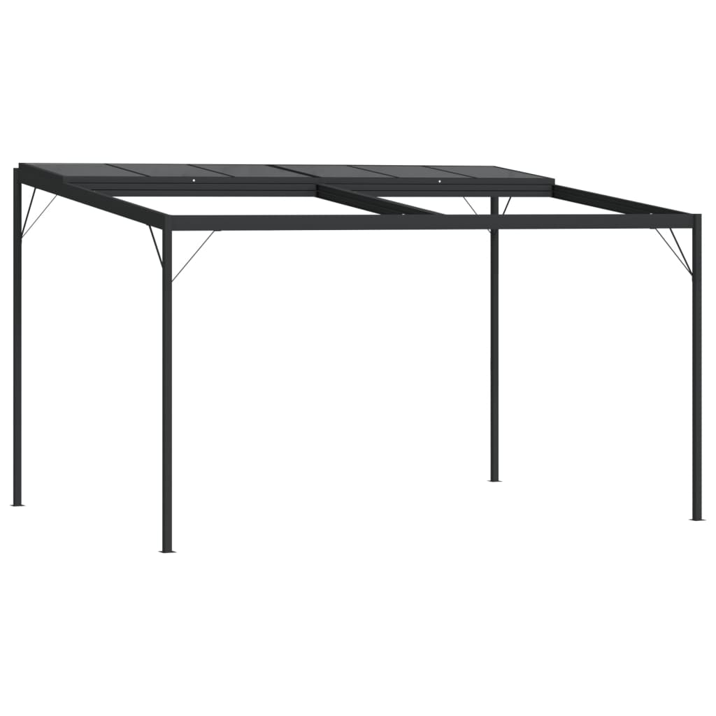 Pavillon mit Dach Anthrazit 4x3x2,5 m Aluminium und Stahl