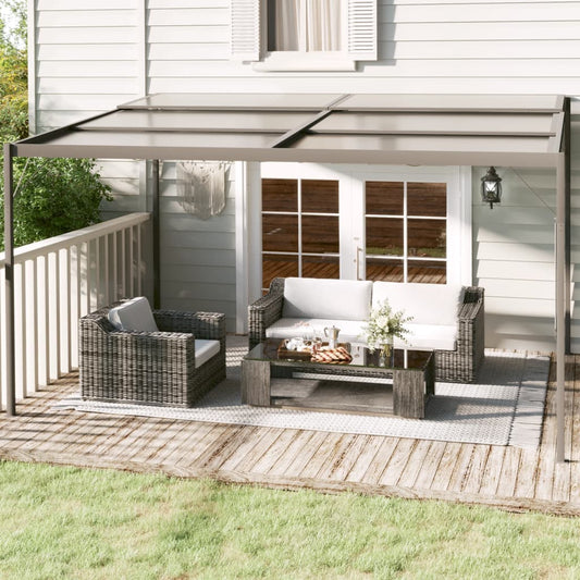 Pavillon mit Dach Anthrazit 4x3x2,5 m Aluminium und Stahl