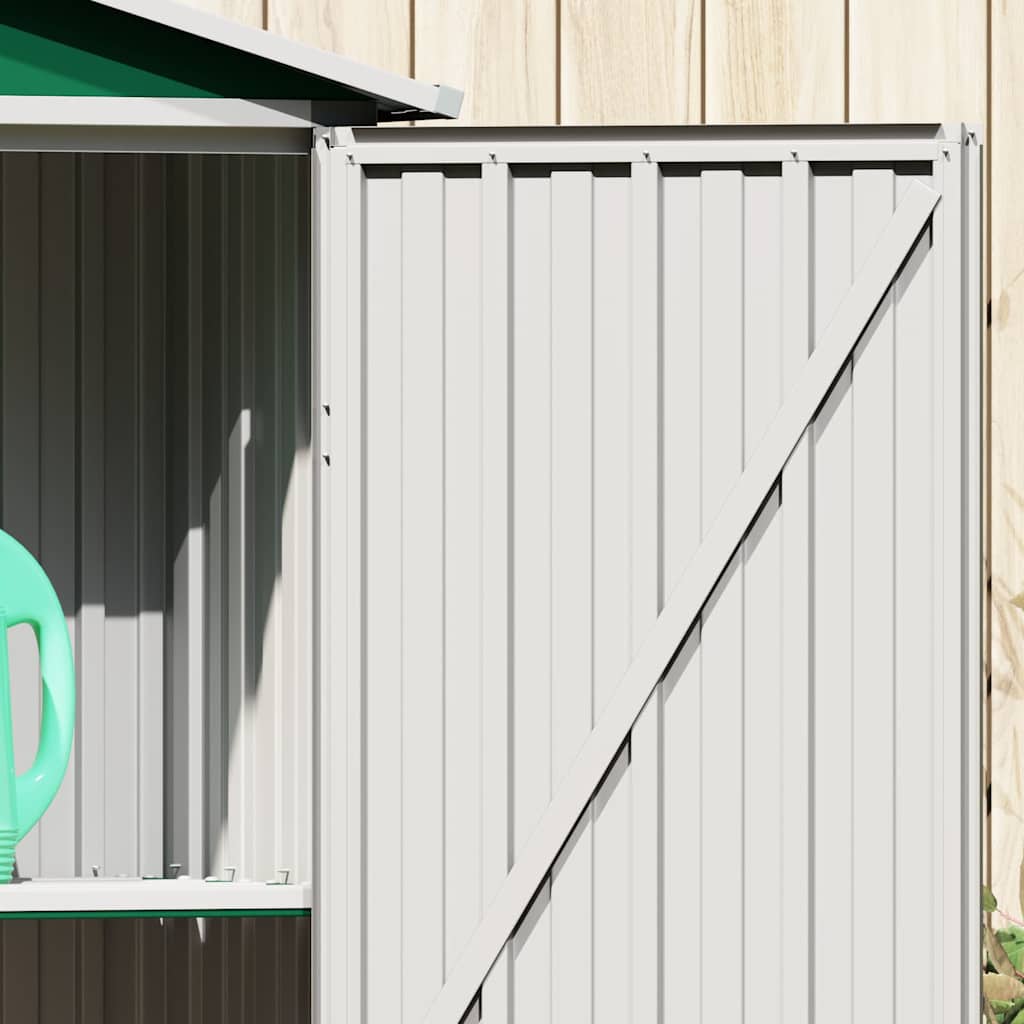 Gerätehaus Grün 116x45x175 cm Verzinkter Stahl