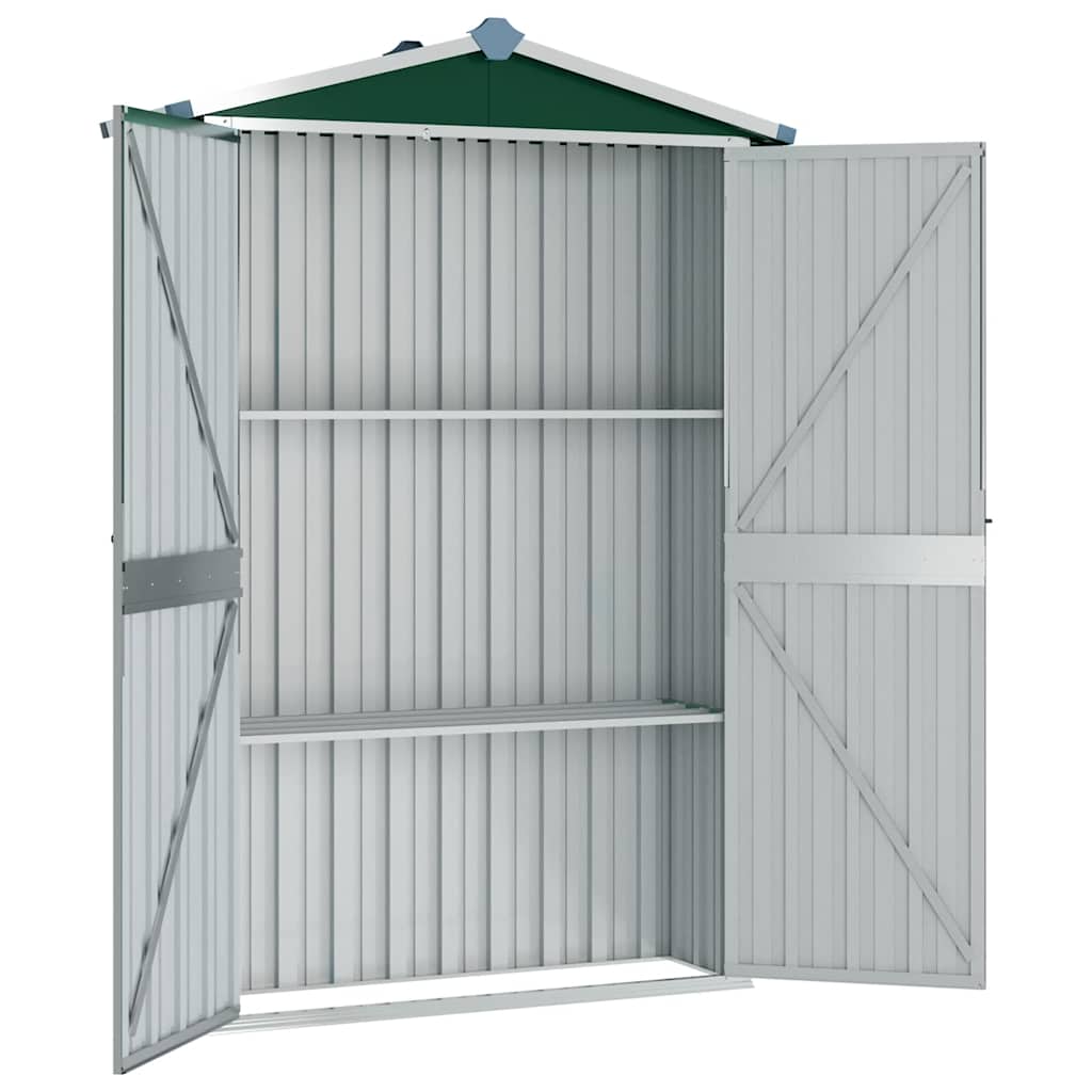 Gerätehaus Grün 116x45x175 cm Verzinkter Stahl