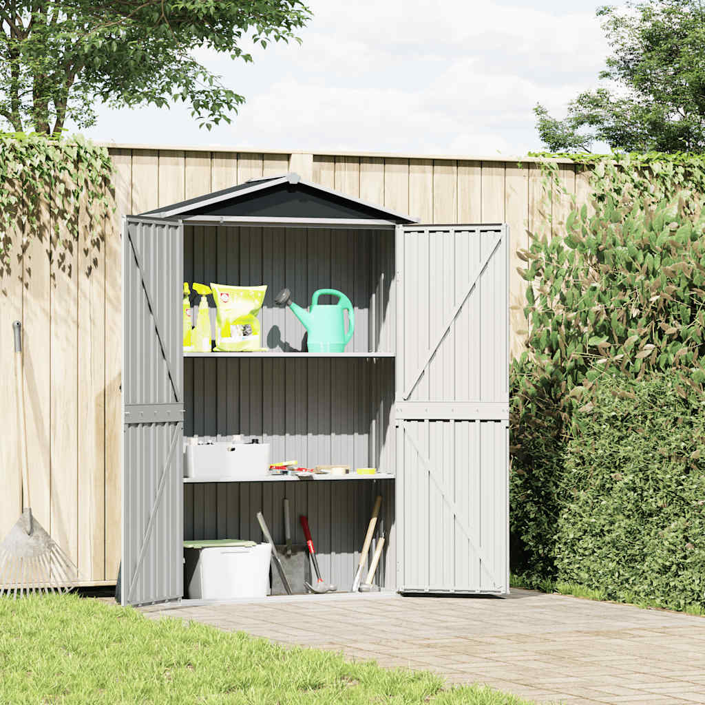 Gerätehaus Anthrazit 116x45x175 cm Verzinkter Stahl