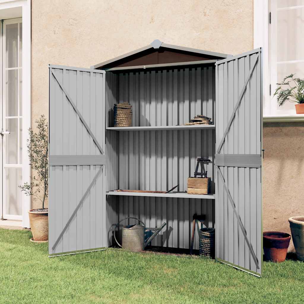 Geräteschuppen Braun 116x45x175 cm Verzinkter Stahl