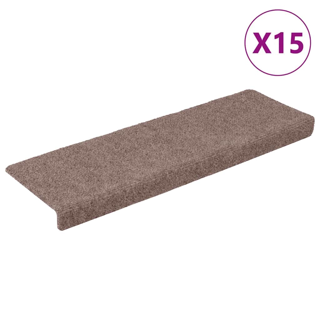 Stufenmatten Selbstklebend 15 Stk. 65x21x4 cm Creme Rechteckiger Rand