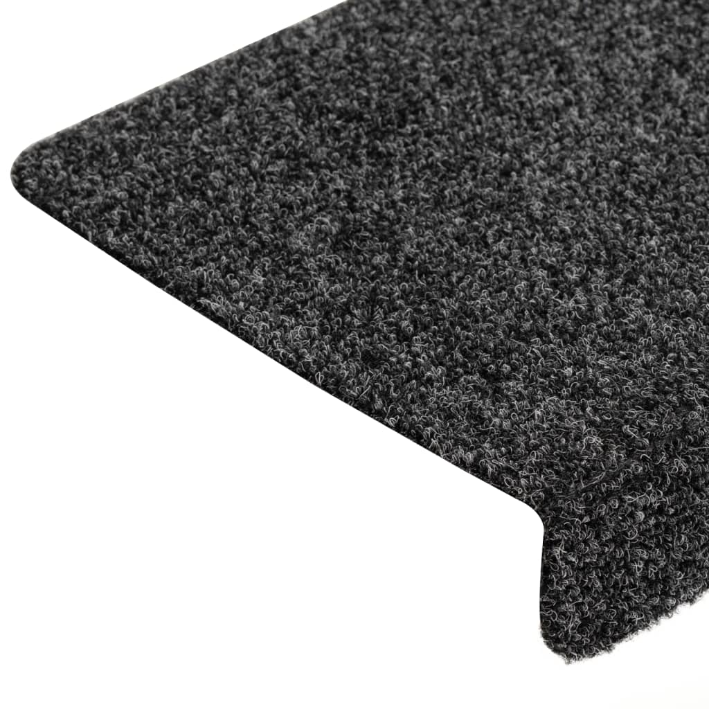 Stair Mats Self-Adhesive 15 pcs. 65x21x4 cm Grey Rectangular Edge