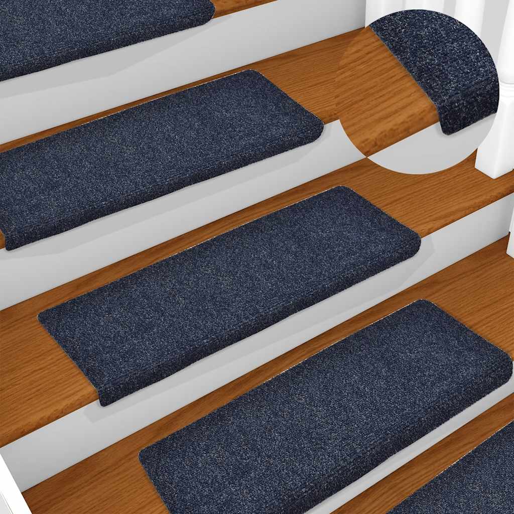 Stufenmatten Selbstklebend 15 Stk. 65x21x4 cm Blau Rechteckiger Rand