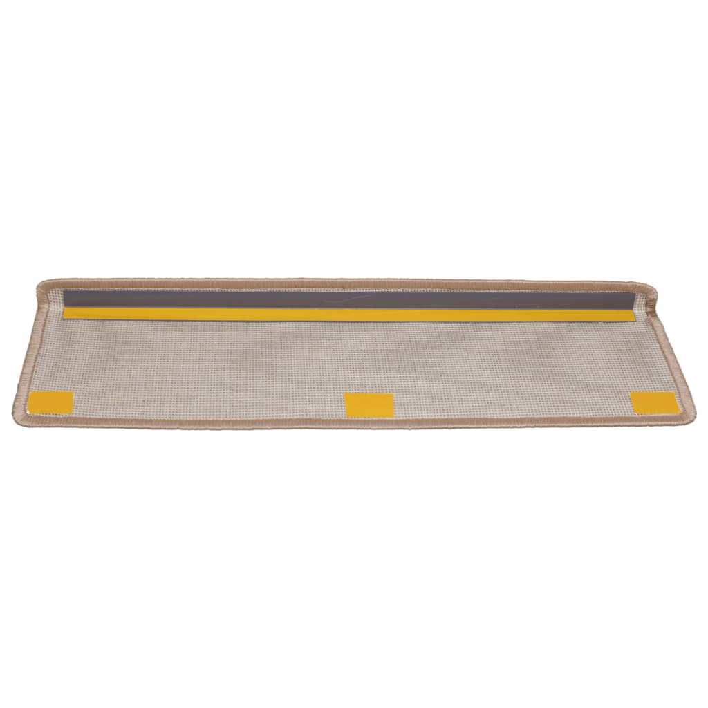 Stair Mats 15 pcs. 65x21x4 cm Light Brown Rectangular Edge