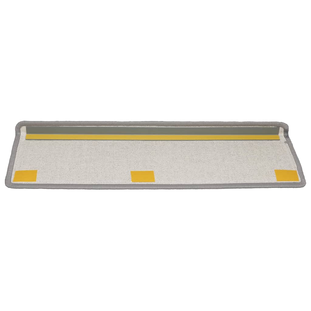 Stair mats 15 pcs. 65x21x4 cm Light Grey Rectangular Edge