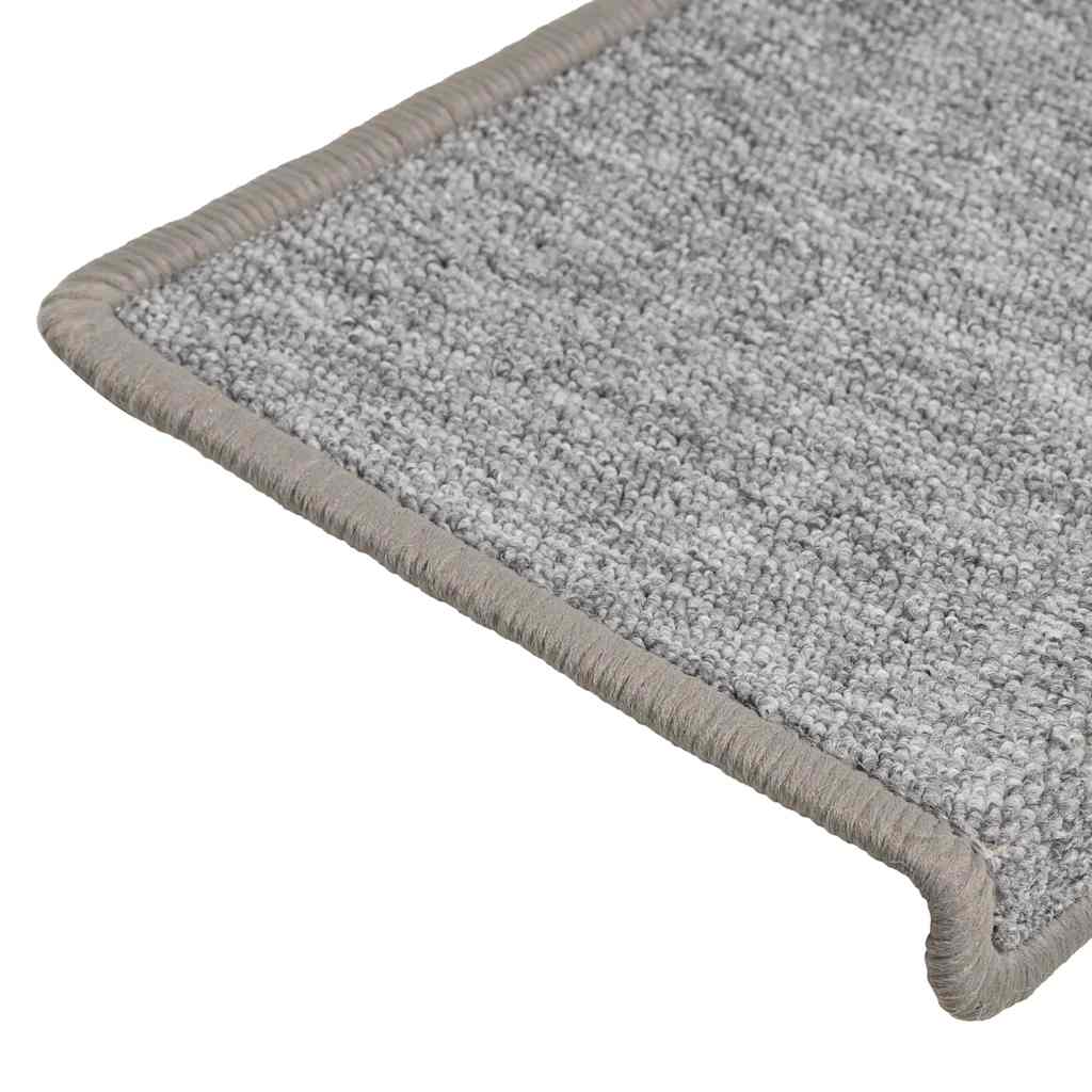 Stair mats 15 pcs. 65x21x4 cm Light Grey Rectangular Edge