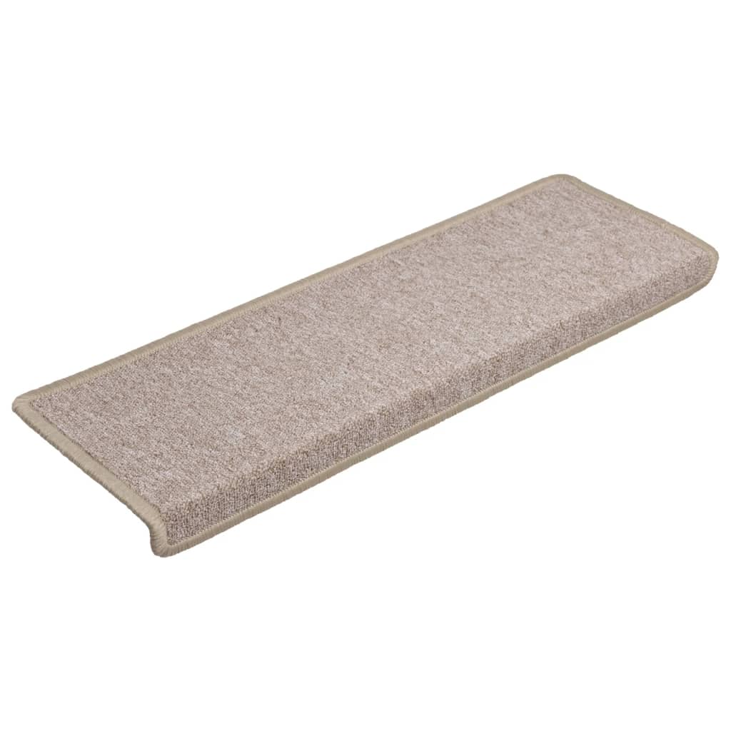 Stair Mats 15 pcs. 65x21x4 cm Taupe Rectangular Edge