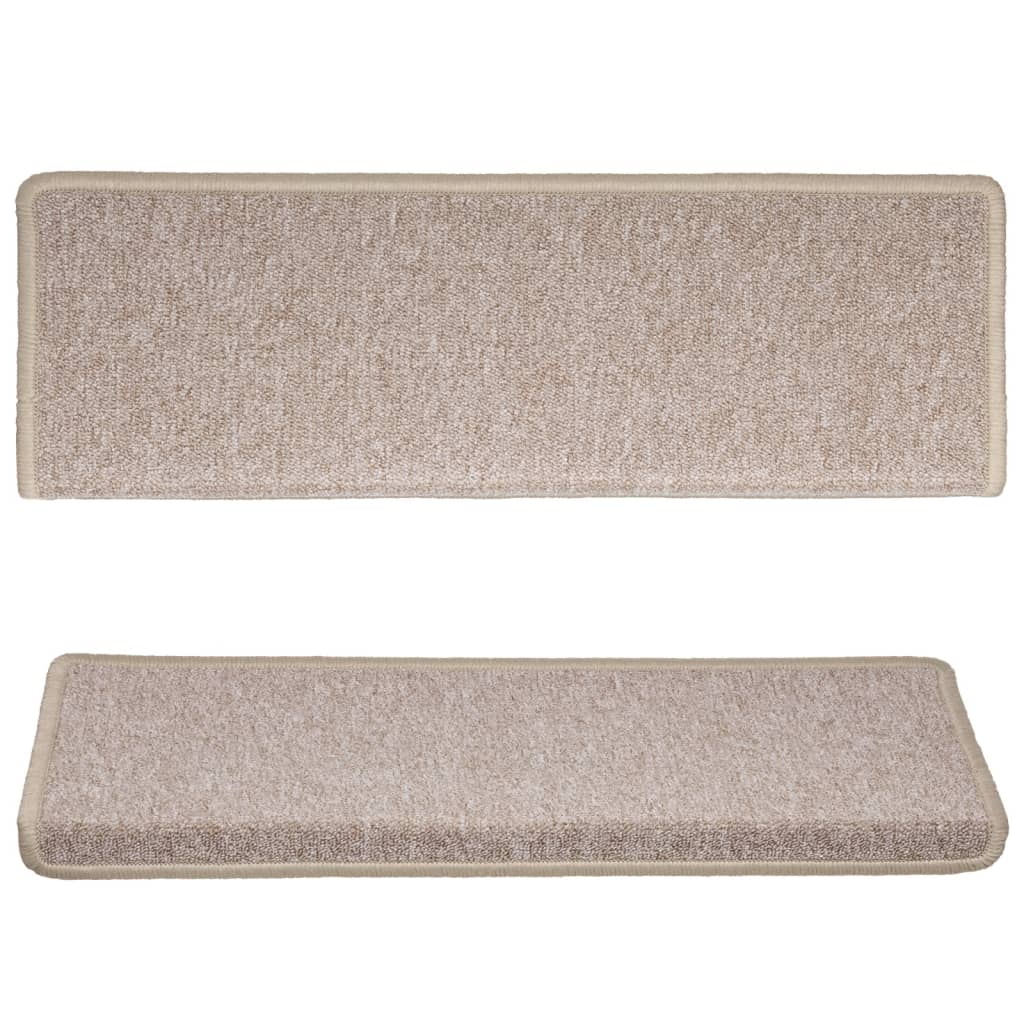 Stair Mats 15 pcs. 65x21x4 cm Taupe Rectangular Edge