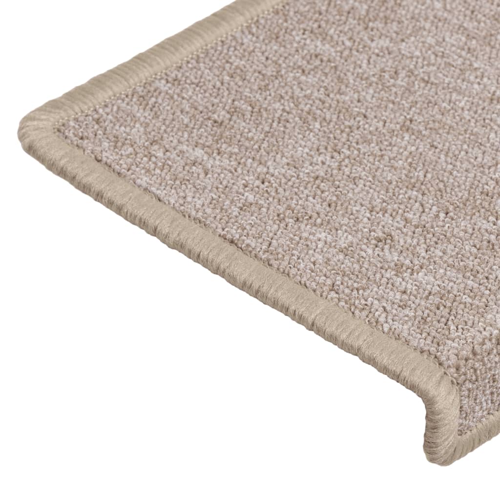 Stair Mats 15 pcs. 65x21x4 cm Taupe Rectangular Edge