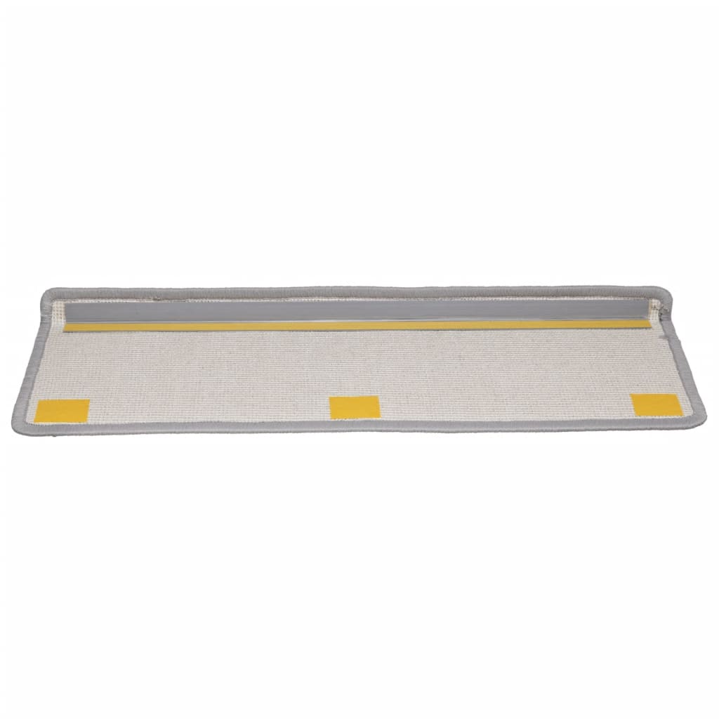 Tapis de marches 15 pièces 65x21x4 cm Gris Bord rectangulaire